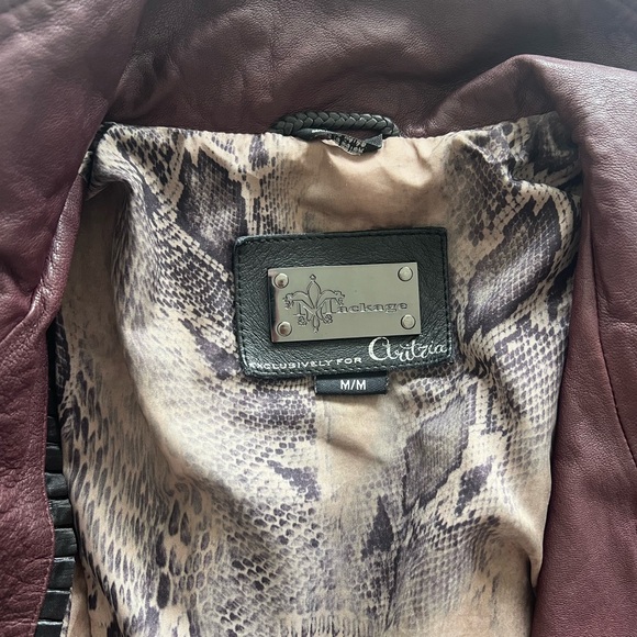 Purple leather Mackage biker jacket - Picture 8 of 9